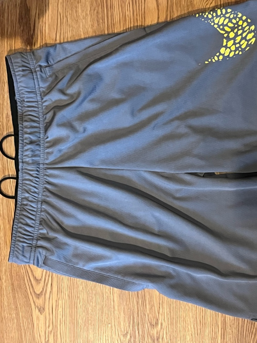 Nike Men's Slate Gray Athletic Shorts with Yellow Accent
